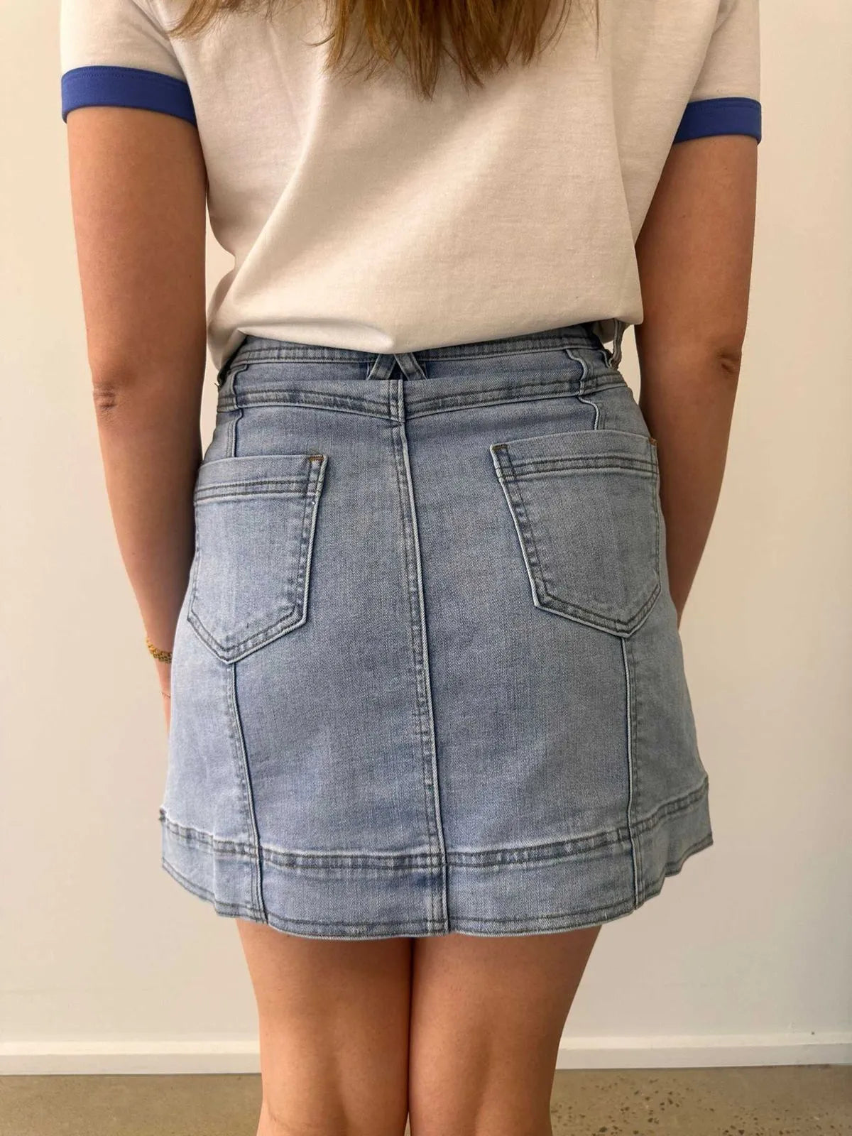 Wakee Denim - Aline Light Blue Denim Skirt