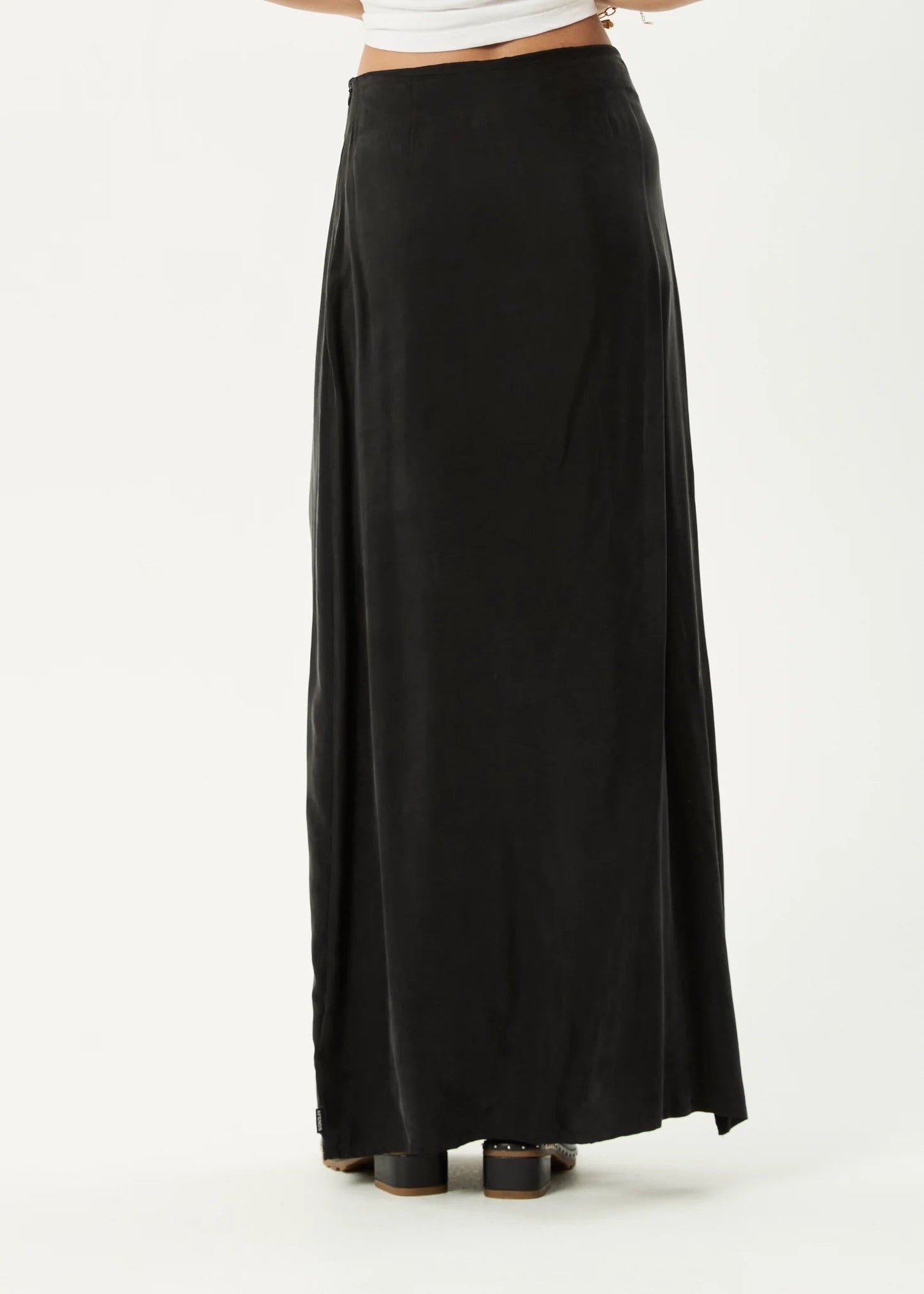 Afends Grace Cupro Maxi Skirt Black