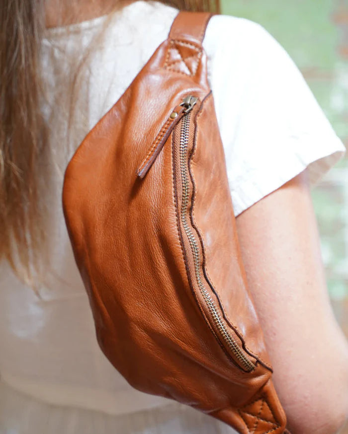 Beholder Leather Cali Saddle Tan Sling Bag