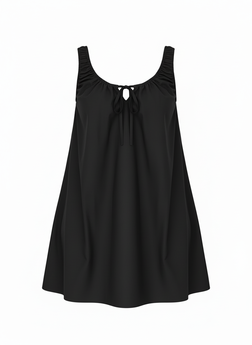 By Frankie Elastic Tie Mini Dress Black