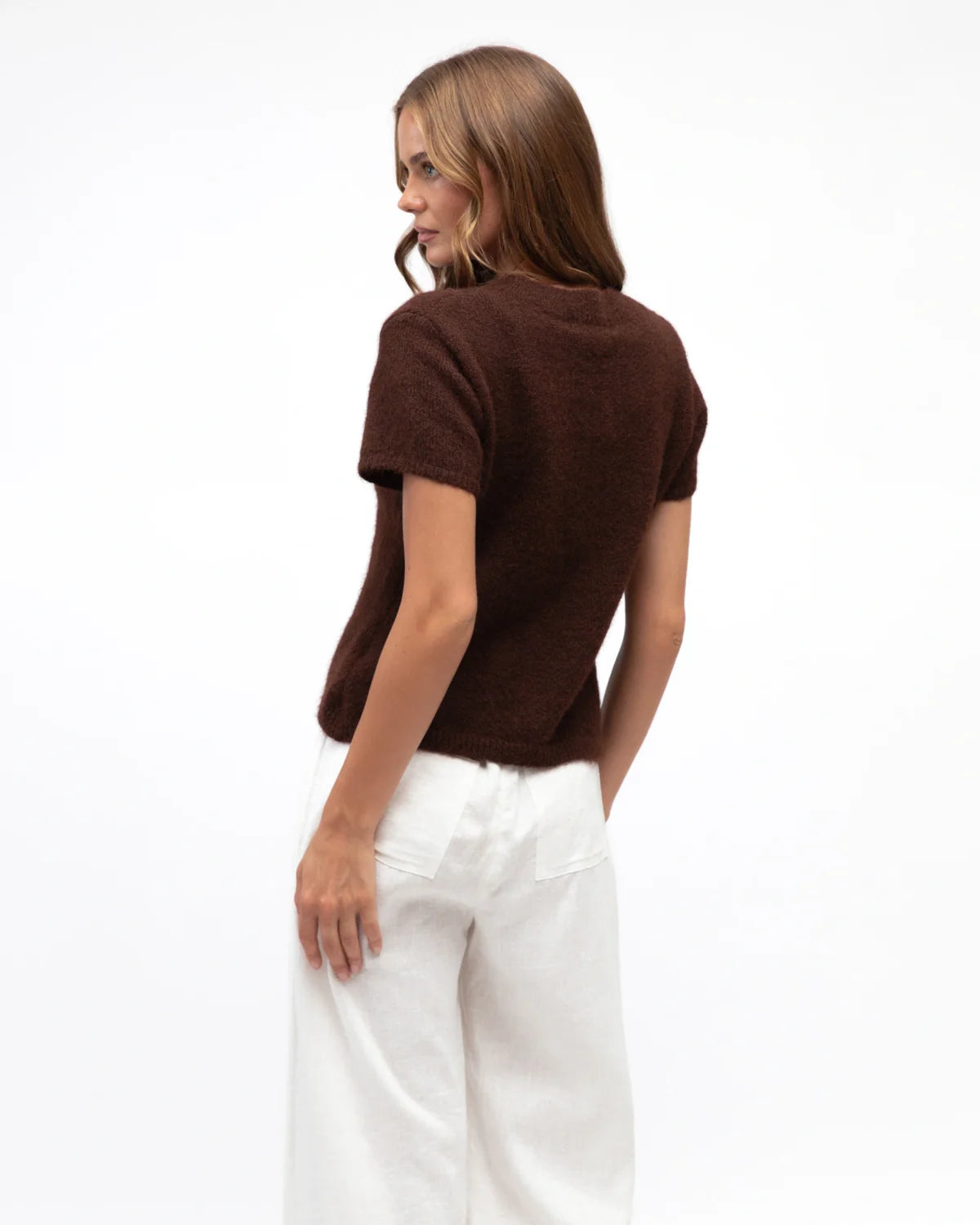Hot Property Fluffy Knit Top Chocolate
