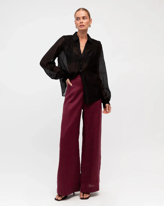 Hot Property Remi Sheer Blouse Black