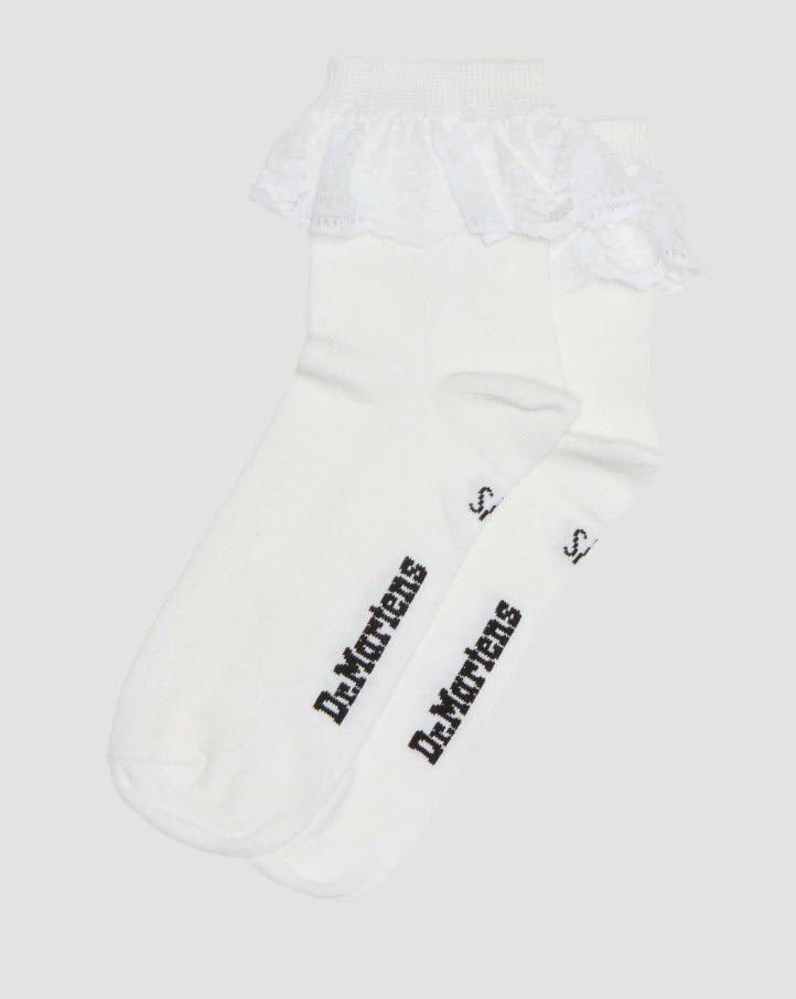 Dr Martens Frill Socks White