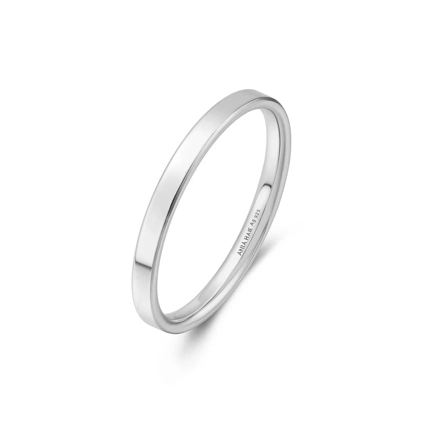 Silver ring on a white background