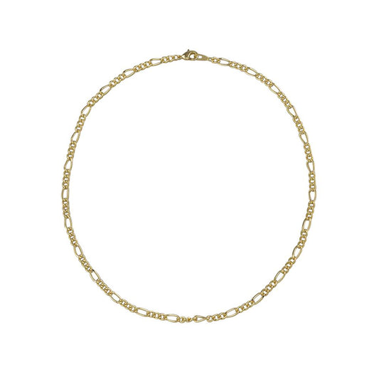 Gold chain necklace on a white background