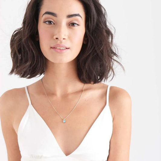 Turquoise Pendant Necklace - Silver